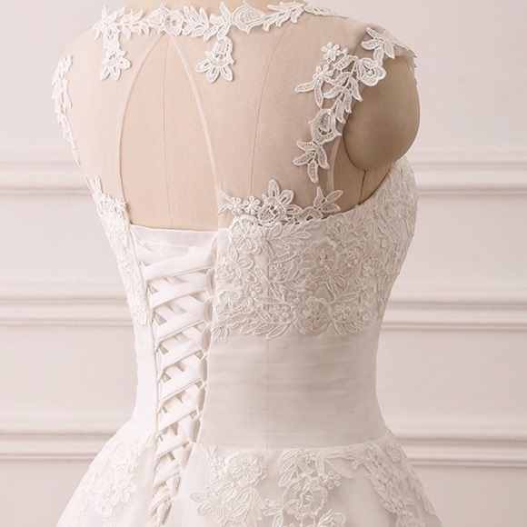 Plus friendly❤️Audrey Hepburn Courthouse Ivory Tulle Wedding Gown,2-26W - Picture 6 of 8